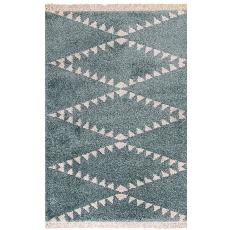 Tapis berbère bleu et ivoire