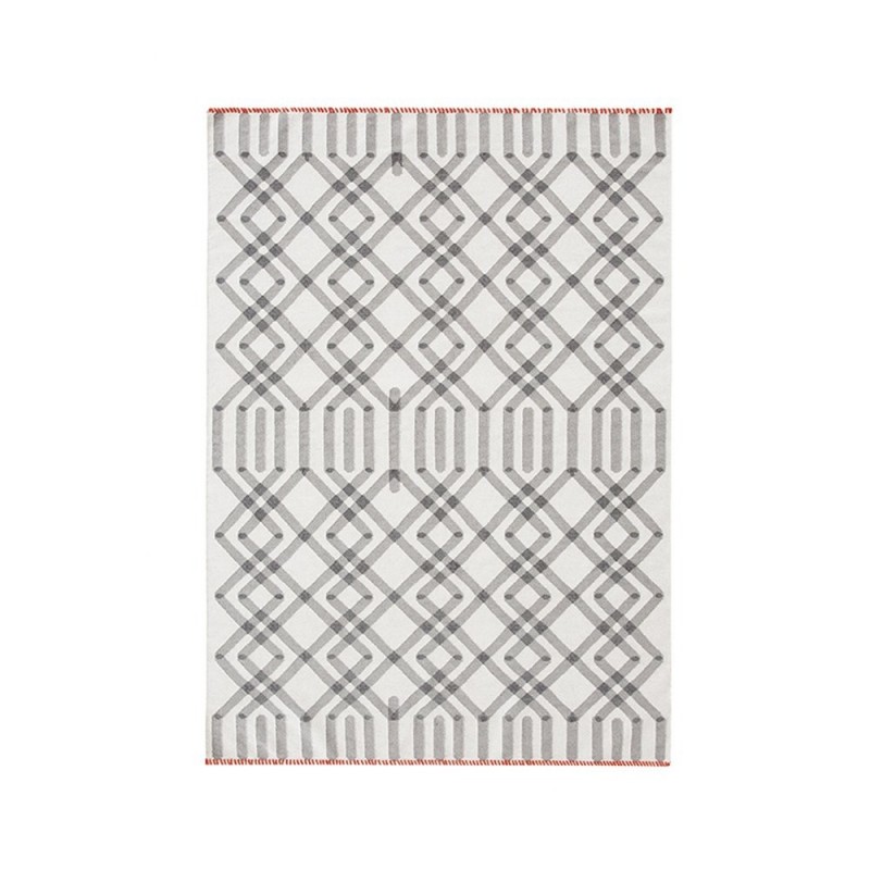 Tapis kilim en laine gris et beige